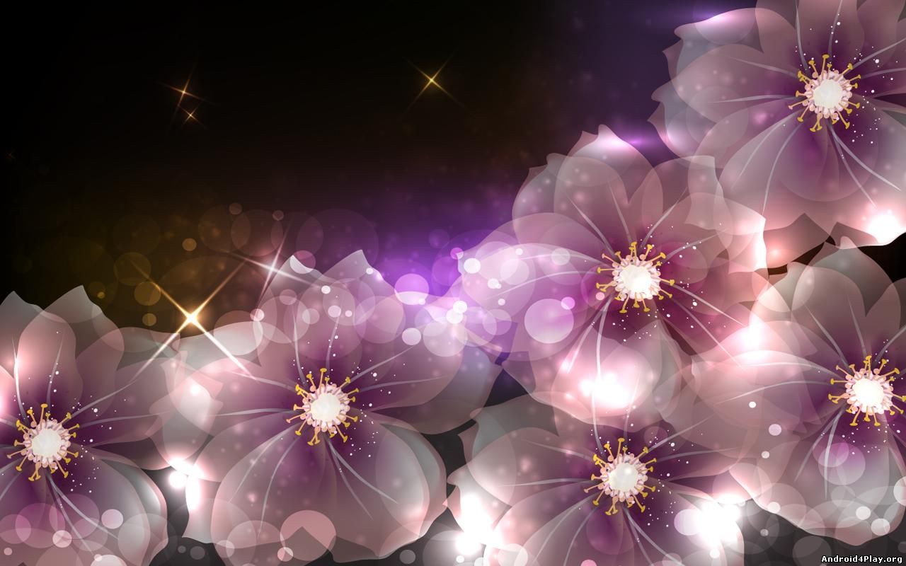Glowing Flowers Live Wallpaper скачать на андроид